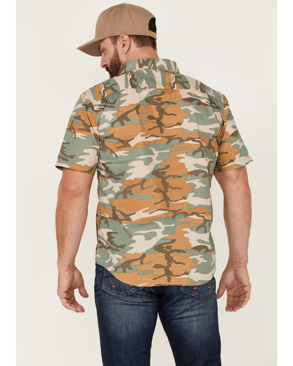Image #4 - Brixton Men's Charter Camo Print Utility Button Down Western Shirt, Camouflage, hi-res