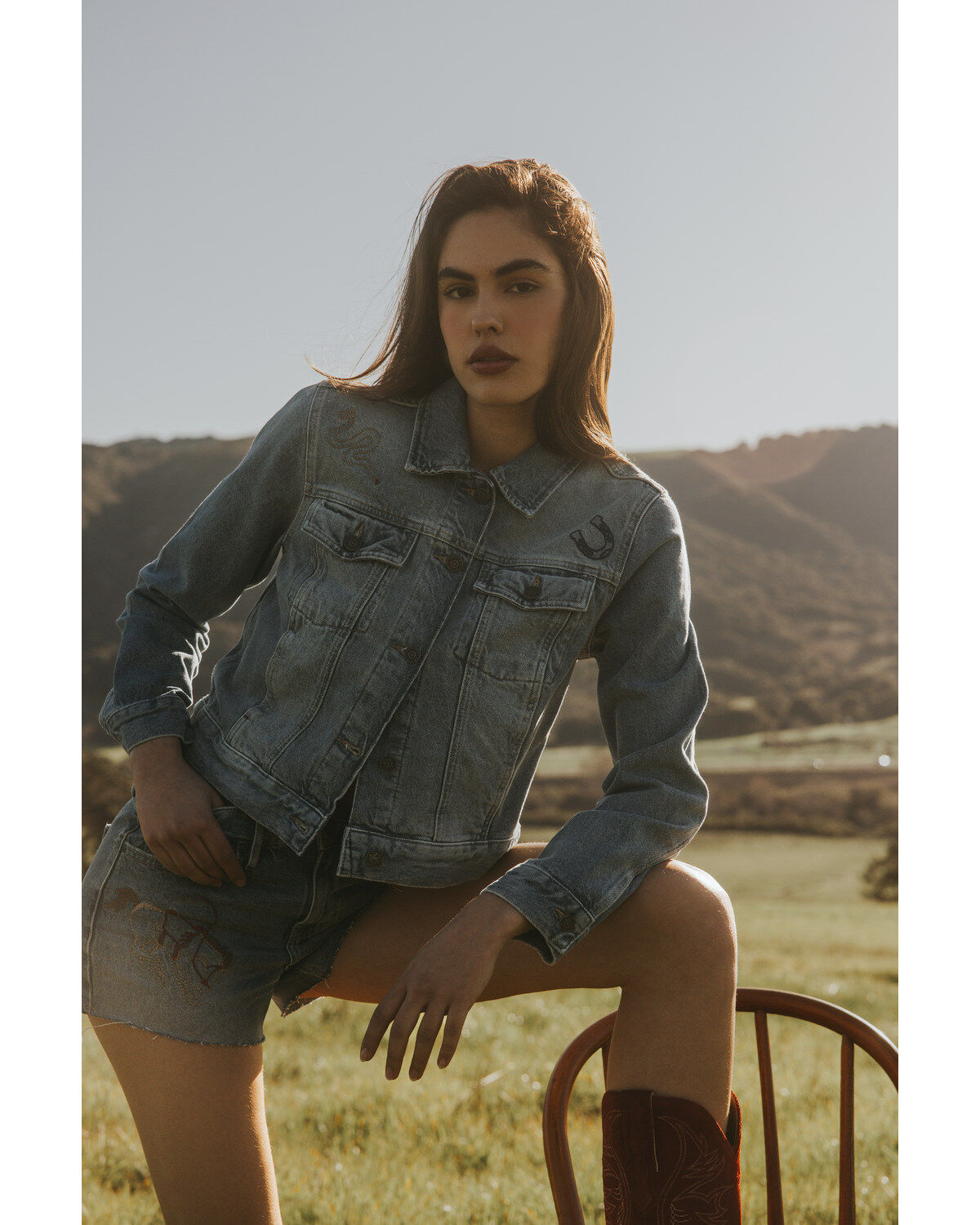 Idyllwind Women's Rigid Foster Medium Wash Embroidered Trucker Jacket, Medium Wash, hi-res