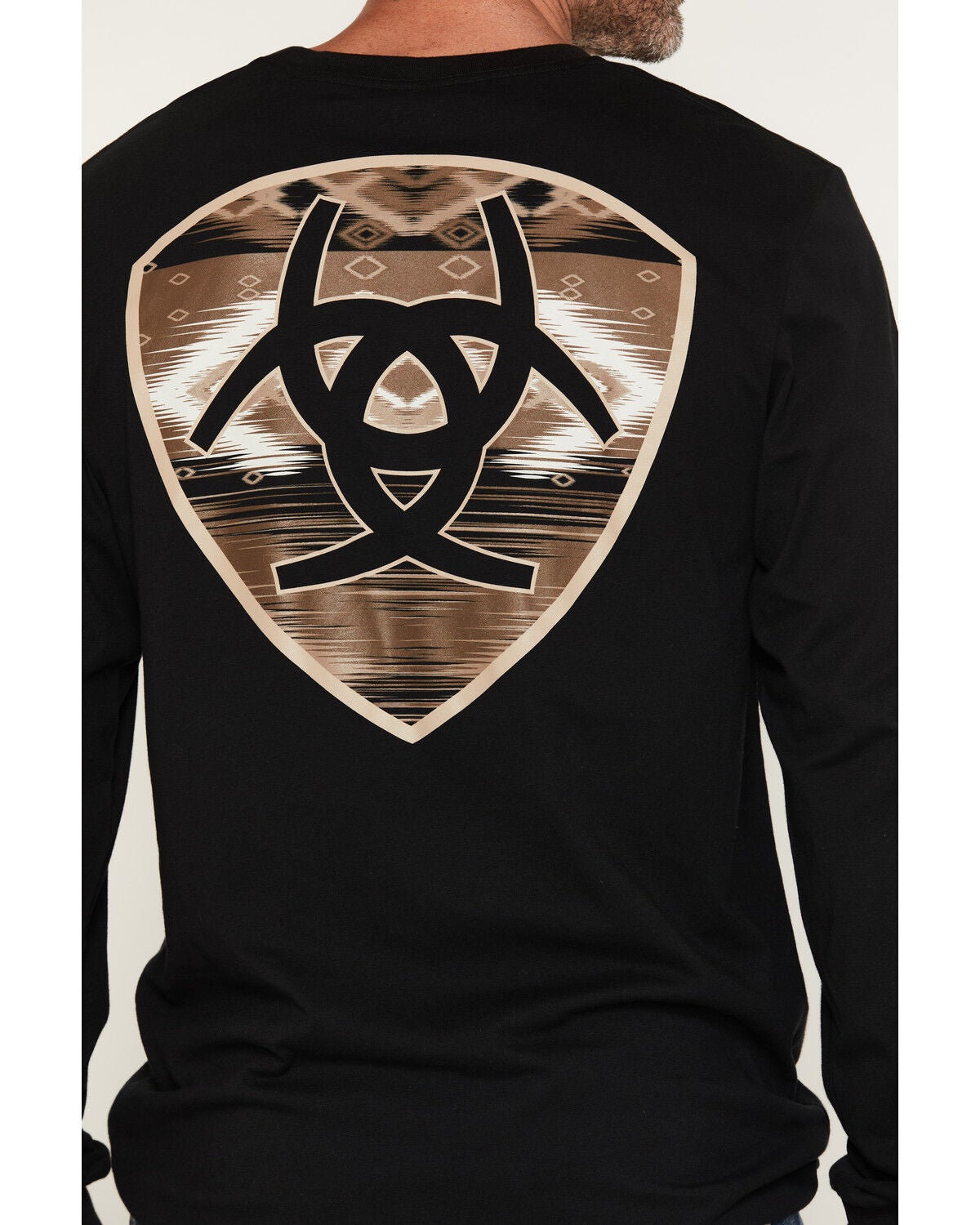 Image #4 - Ariat Men's Boot Barn Exclusive Logo Shield Long Sleeve Graphic T-Shirt, Black, hi-res
