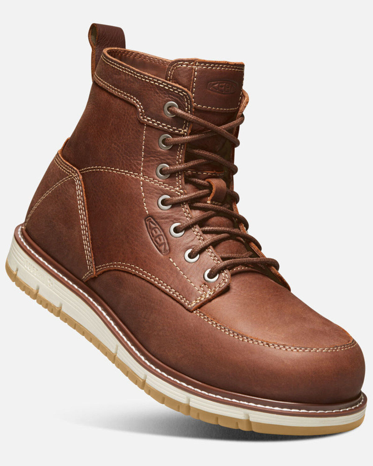 Image #1 - Keen Men's San Jose Work Boots - Aluminum Toe, Lt Brown, hi-res
