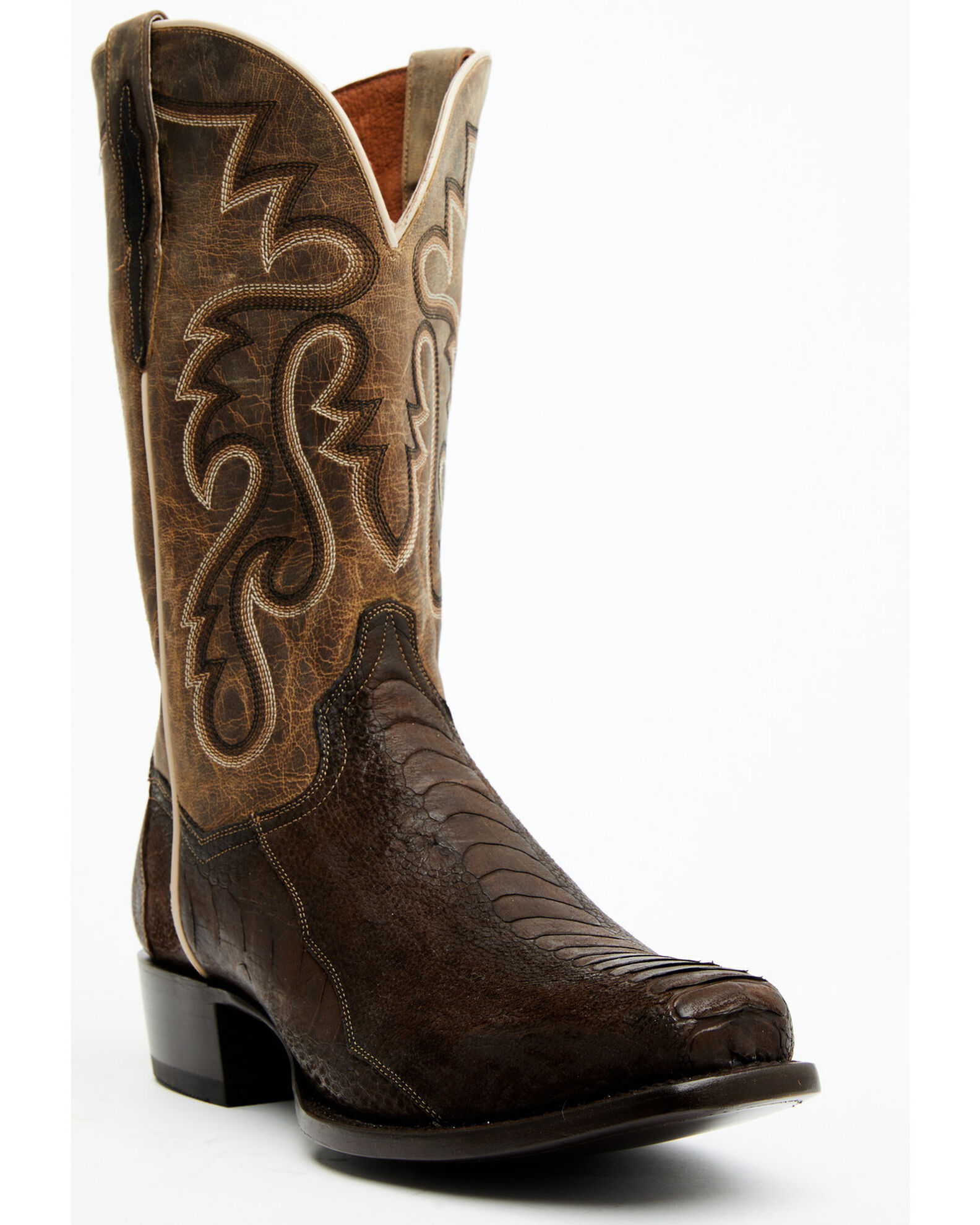 Dan Post Men s Exotic Ostrich Leg Western Boots Square Toe Boot Barn