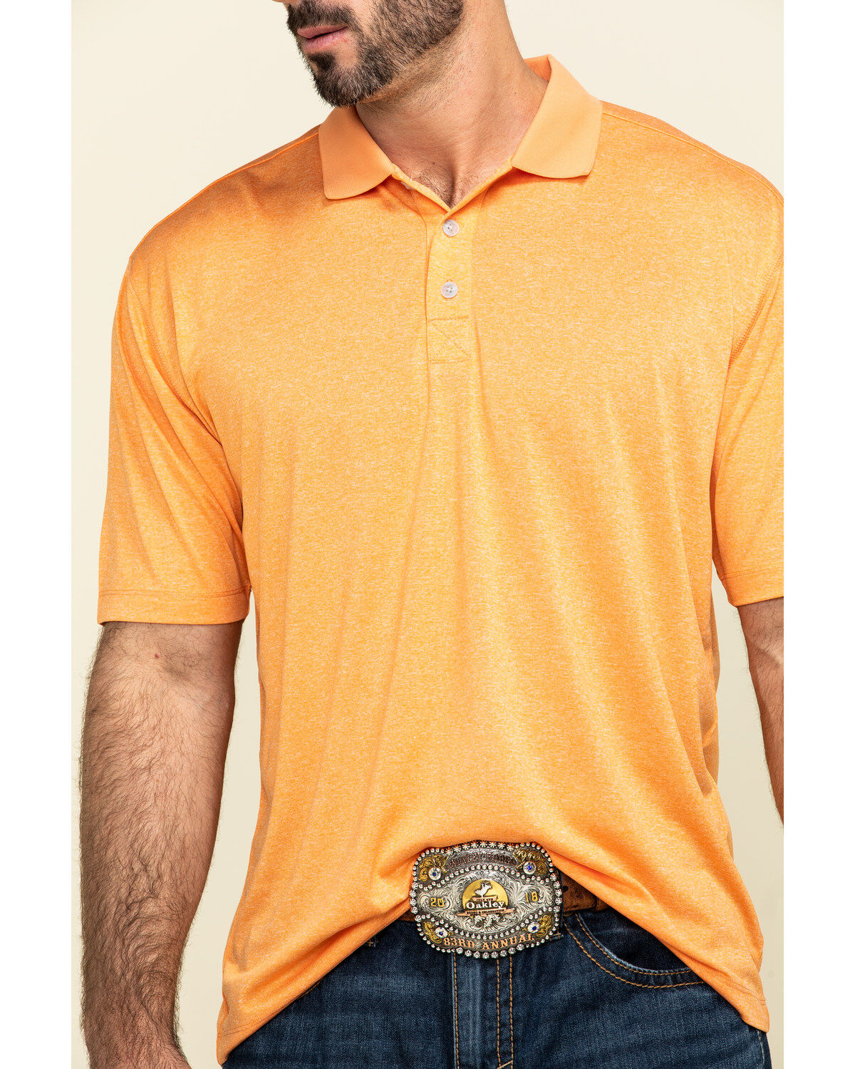 Image #4 - Cody James Core Men's Orange Tonal Short Sleeve Polo Shirt, , hi-res