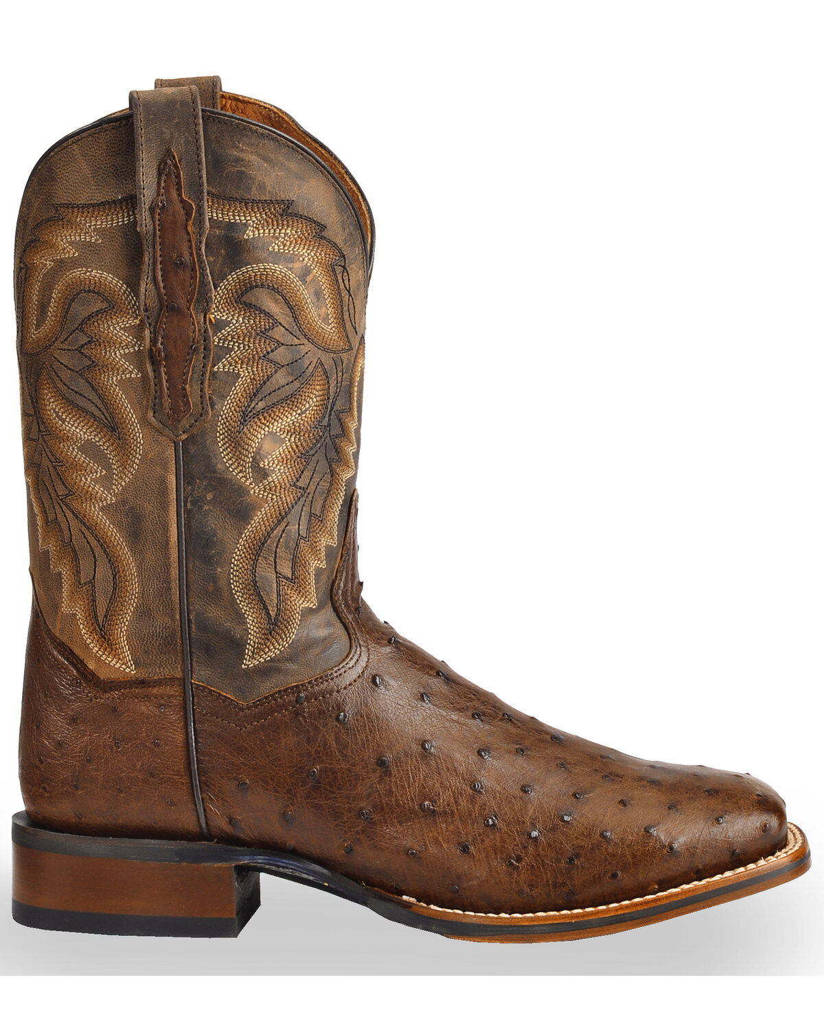 Image #2 - Dan Post Men's Alamosa Exotic Ostrich Cowboy Certified Boots, Chocolate, hi-res
