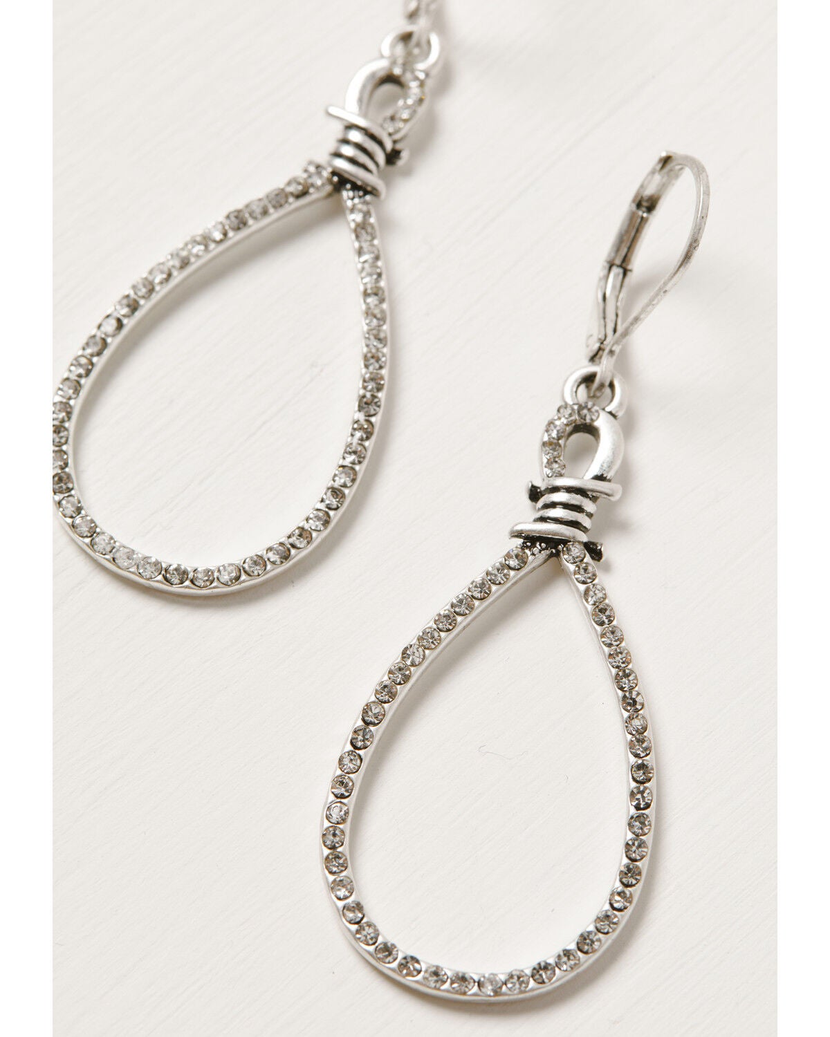 Image #2 - Lainey Wilson Women's Barbed Wire Embellished Earrings, Silver, hi-res