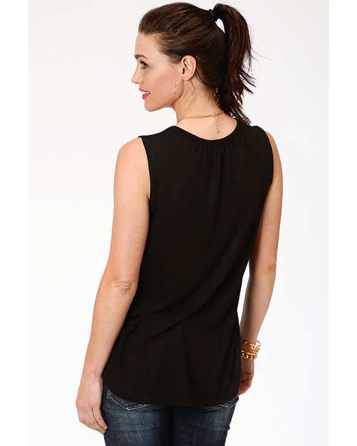 Image #2 - Studio West Women's Embroidered Sleeveless Peasant Top, , hi-res