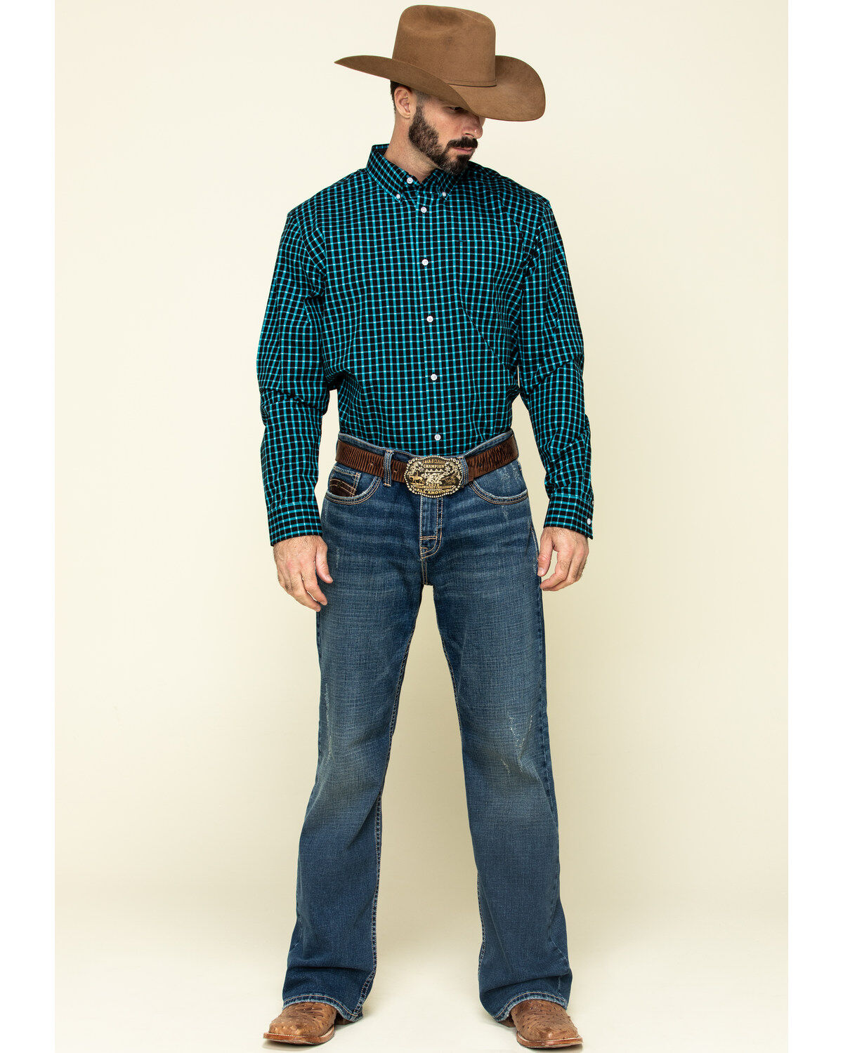 Image #6 - Cody James Core Men's Outlaw Territory Check Plaid Long Sleeve Western Shirt, , hi-res