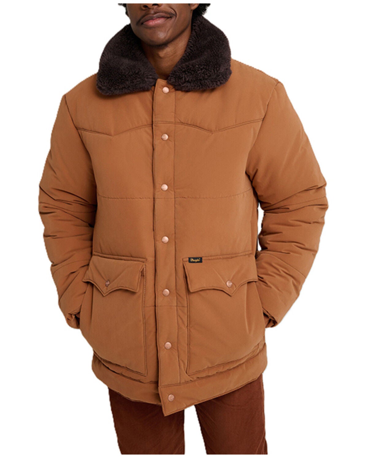 Wrangler X Stranger Things Men's Sherpa Collar Snap Puffer Jacket