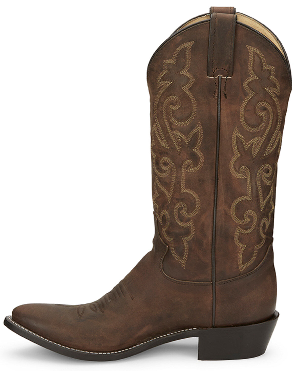Image #3 - Justin Men's Leather Western Boots - Round Toe, Brown, hi-res