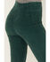 Free People Women's Jayde Cord Flare Jeans, Forest Green, hi-res