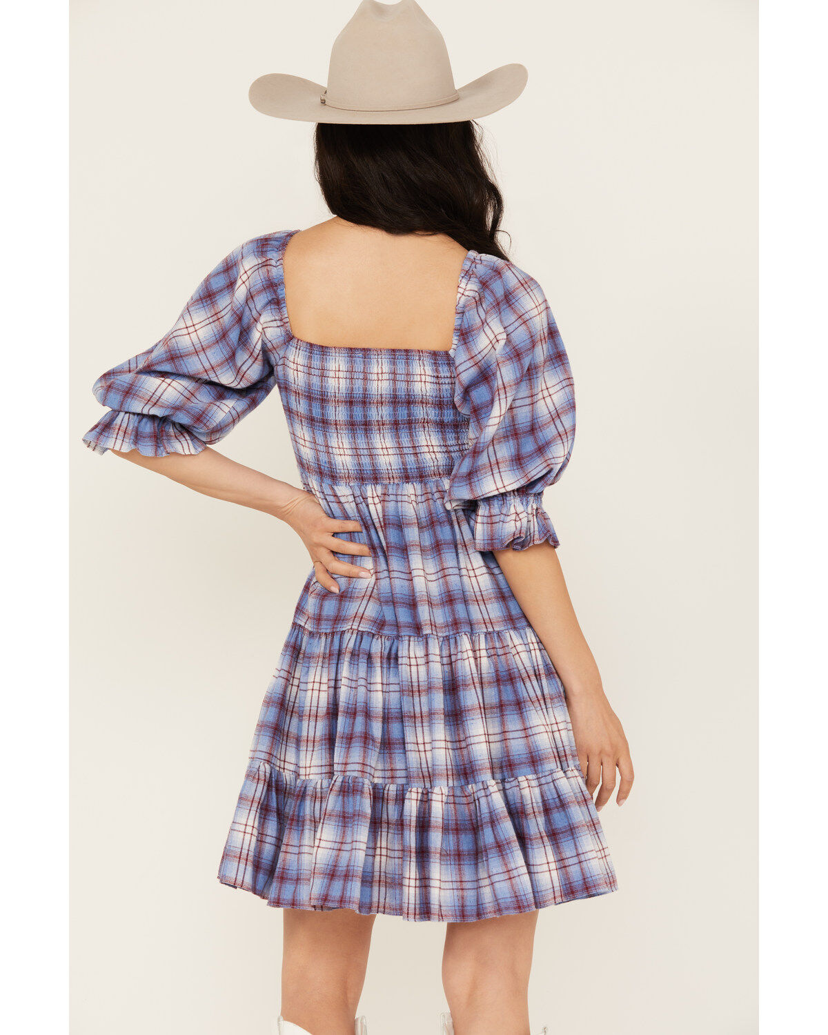 Image #4 - Yura Women's Plaid Print Tier Dress, , hi-res