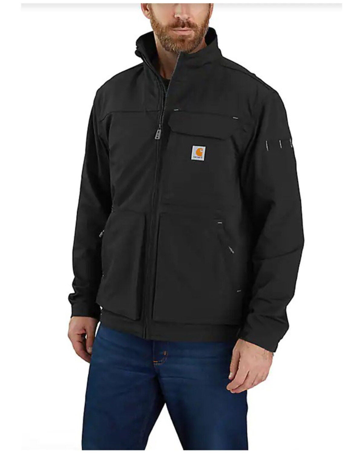 Carhartt Men's Rugged Flex&reg; Super Dux Relaxed Fit Lightweight Zip-Front Work Jacket, Black, hi-res