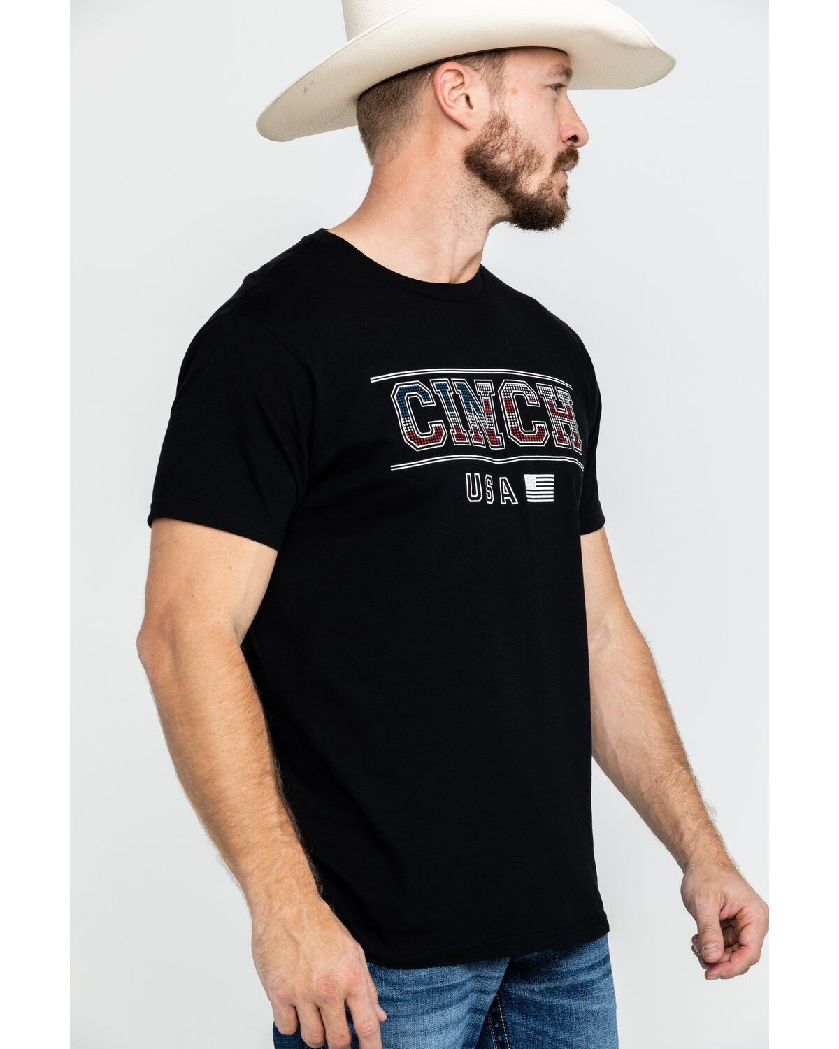 Image #3 - Cinch Men's Logo Flag Graphic T-Shirt, Black, hi-res