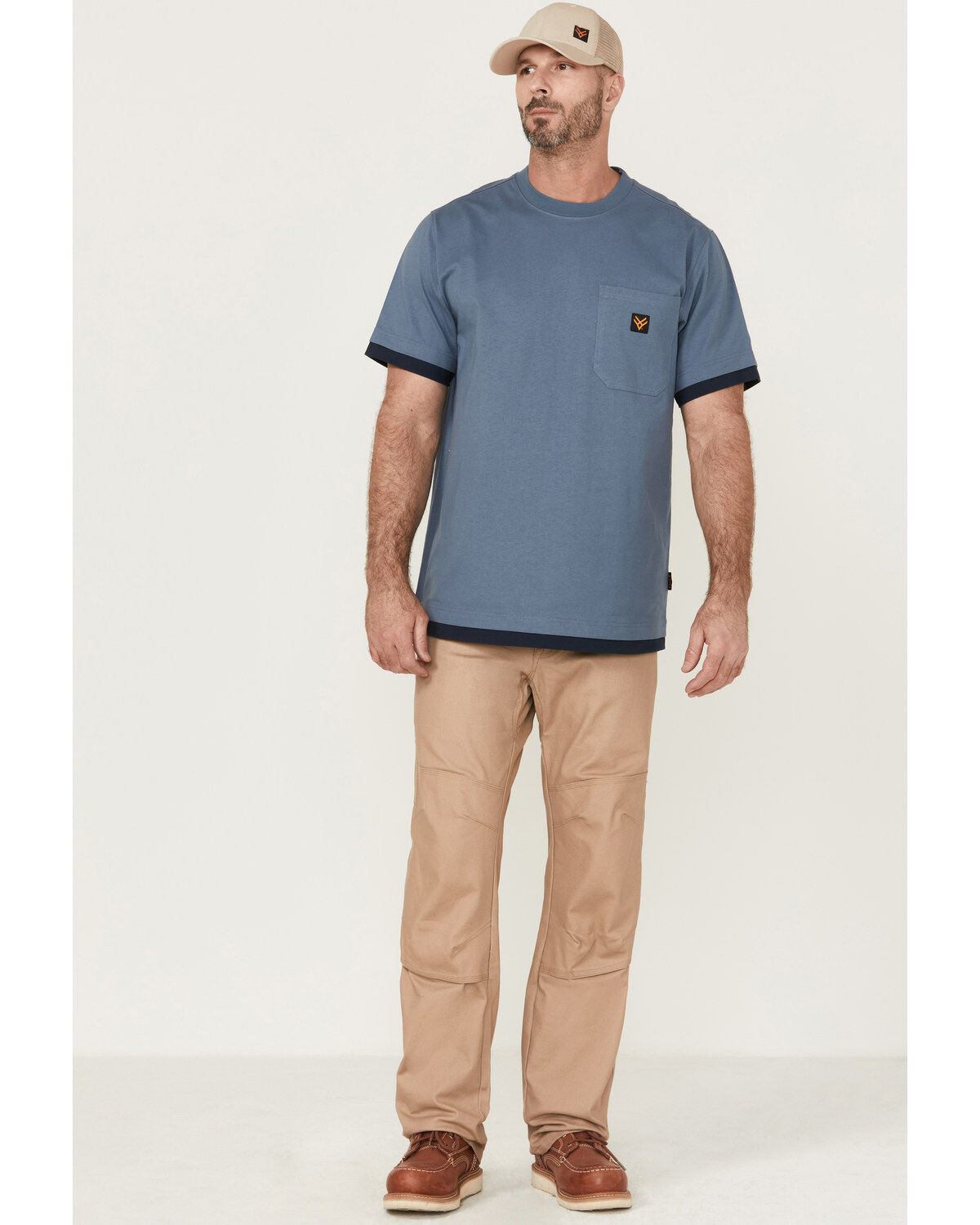 Image #2 - Hawx Men's Layered Work Pocket T-Shirt, Light Blue, hi-res