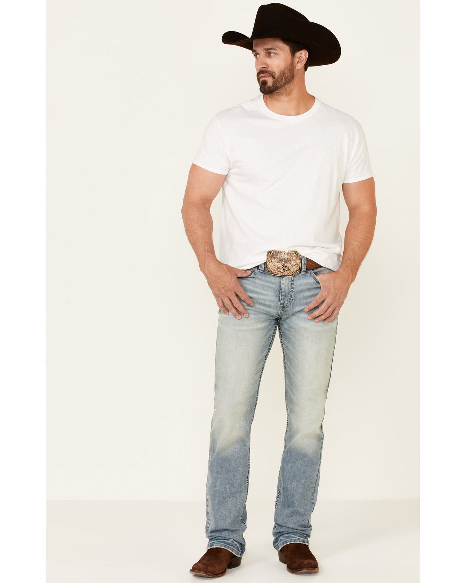 Light jeans and boots on sale