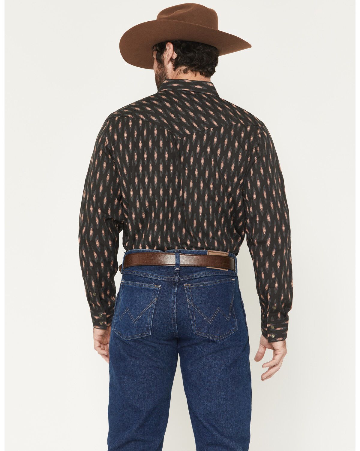 Image #4 - Gibson Trading Co Men's Orbitor Geo Print Long Sleeve Snap Western Shirt, Black, hi-res