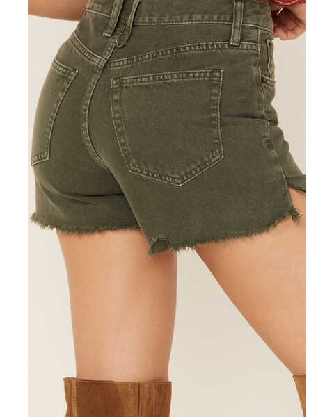 Image #4 - Free People Women's Makai Cutoff Denim Shorts, Olive, hi-res