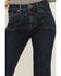 Image #2 - Rock & Roll Denim Women's Yoke Front Flare Jeans, Dark Blue, hi-res