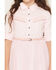 Image #3 - Sugar California Girls' Fringe Long Sleeve Button-Down Denim Tutu Dress, Blush, hi-res