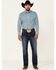 Image #2 - Wrangler Men's Silver Edition Turquoise Southwestern Stripe Long Sleeve Pearl Snap Western Shirt, Turquoise, hi-res