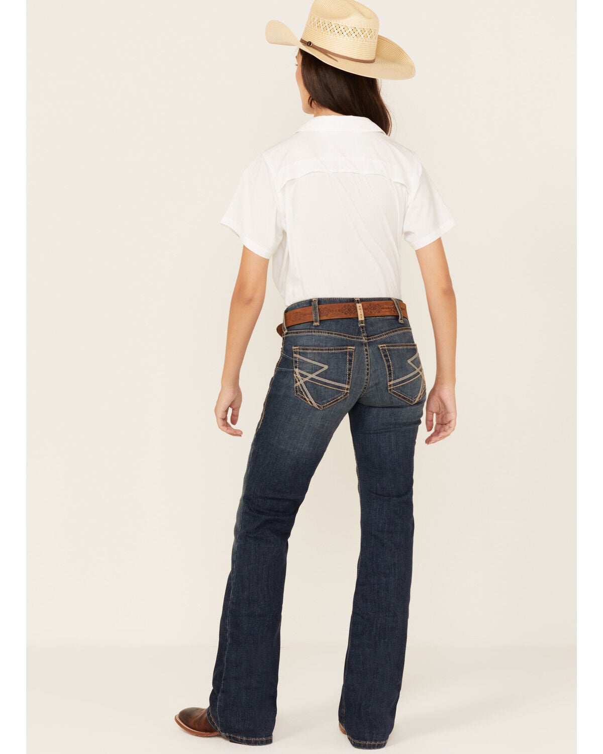 Ariat Women's Sonia Dark Wash Mid Rise Bootcut Stretch Denim Jeans, Dark Wash, hi-res