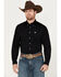 Cinch Men's Solid Long Sleeve Button Down Western Shirt, Black, hi-res