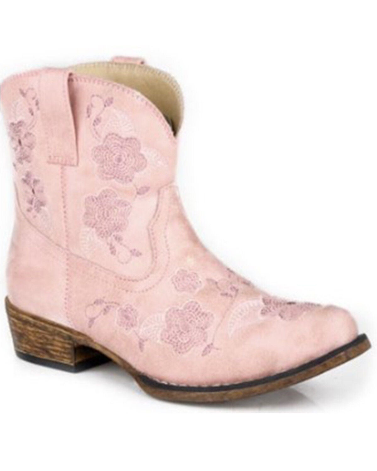 Roper Little Girls' Blossom Western Boots - Snip Toe, Pink, hi-res