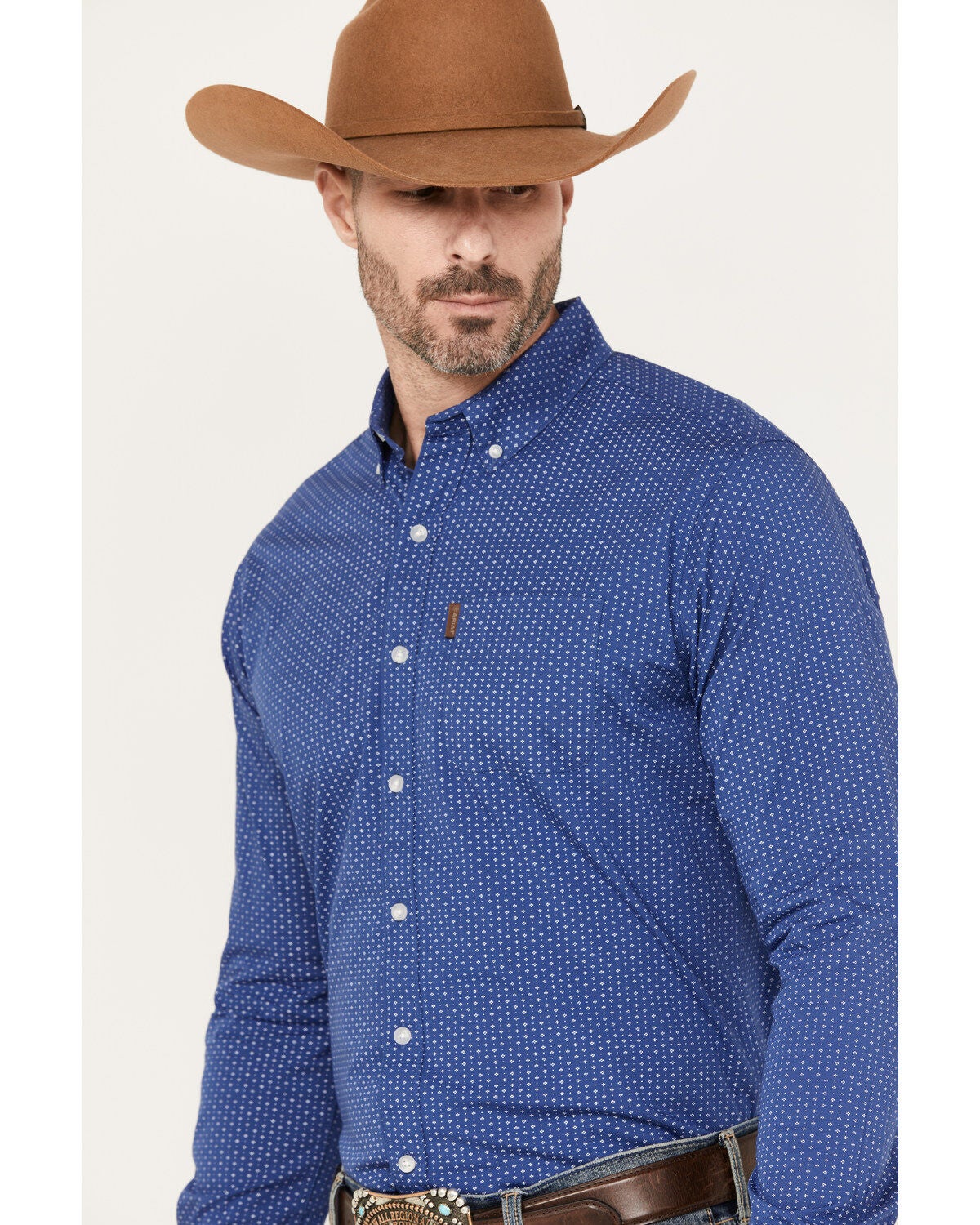 Image #2 - Ariat Men's Ditsy Stretch Modern Fit Button-Down Long Sleeve Western Shirt, , hi-res