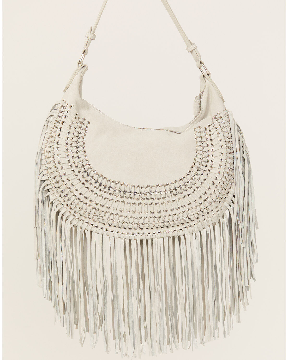 Image #3 - Wonderwest Women's Gray Fringe Hobo Boho Handbag, Grey, hi-res