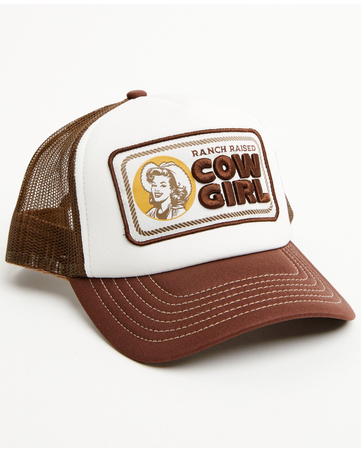 Shyanne Girls' Ranch Raised Cowgirl Ball Cap, Brown, hi-res