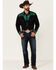 Scully Men's Emerald Embroidered Gunfighter Long Sleeve Snap Western Shirt , Black, hi-res