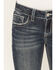 Image #4 - Grace in LA Girls' Dark Wash Floral Pocket Bootcut Stretch Denim Jeans, Dark Wash, hi-res