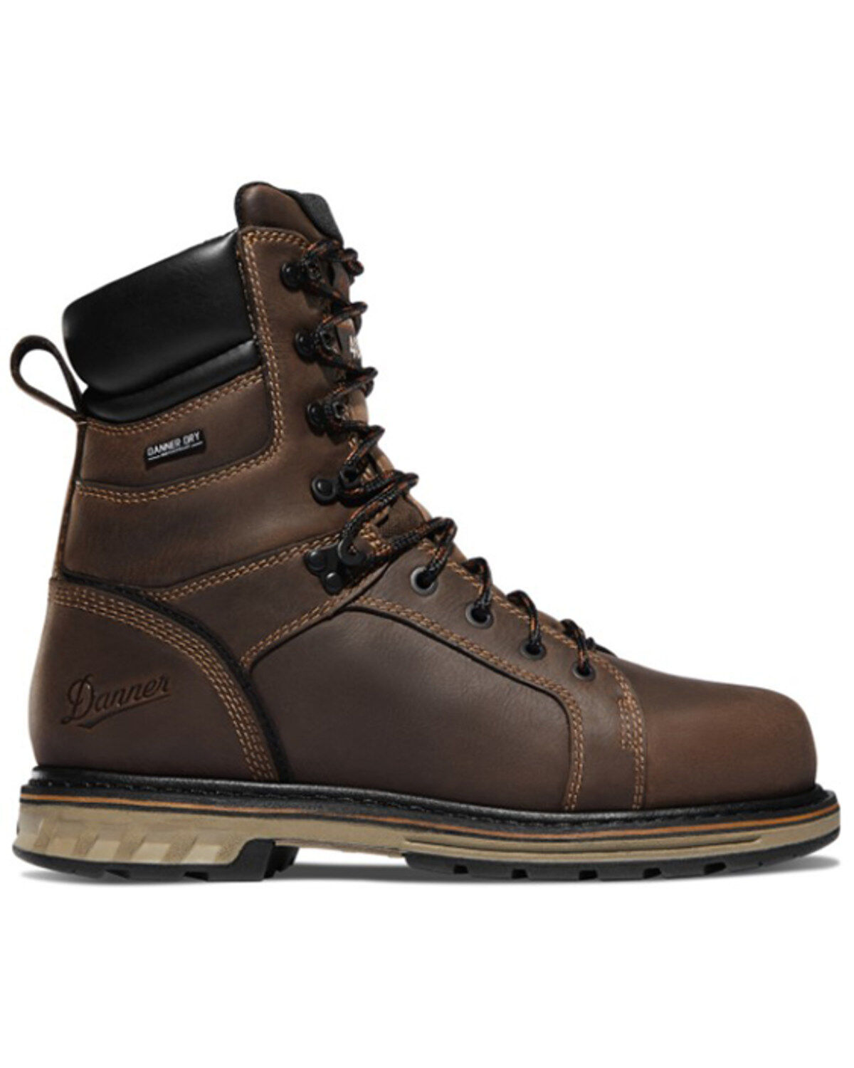 Image #2 - Danner Men's Steel Yard Lacer Work Boots - Steel Toe, Brown, hi-res