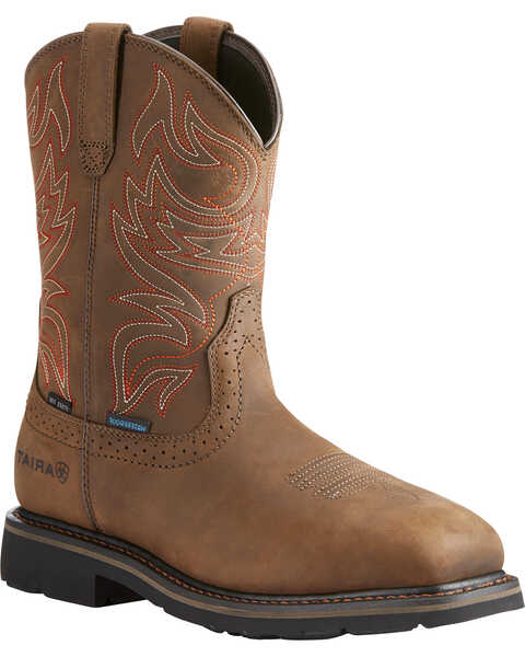 Image #1 - Ariat Men's Brown Sierra Delta H20 Work Boots - Steel Toe , , hi-res