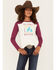 Image #1 - Shyanne Girls' Turn & Burn Raglan Long Sleeve Tee, Ivory, hi-res