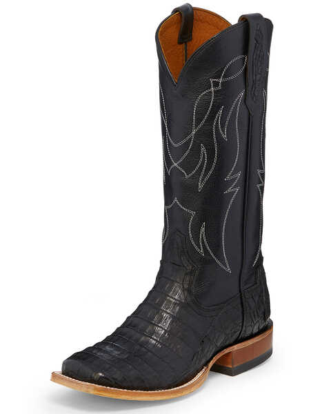 Image #1 - Tony Lama Women's Black Exotic Caiman Western Boots - Square Toe, , hi-res