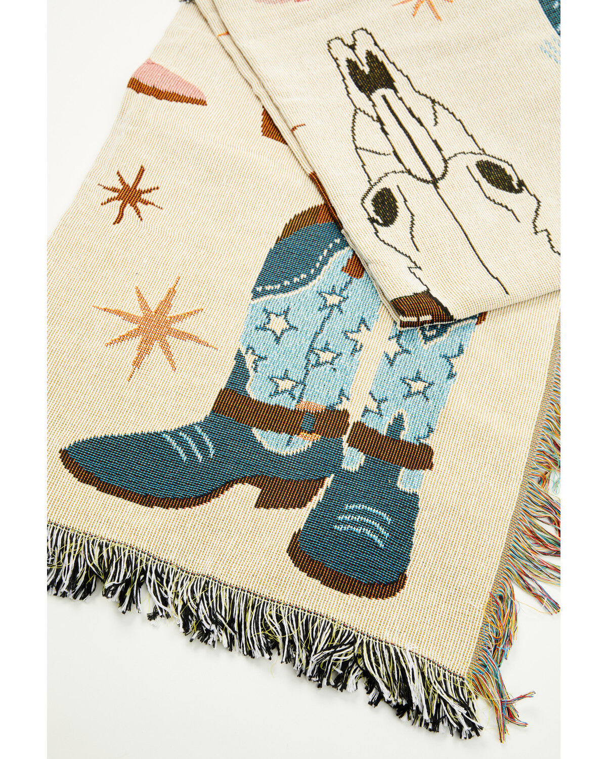 Image #7 - Boot Barn Summer Western Icons Throw Blanket, Cream, hi-res