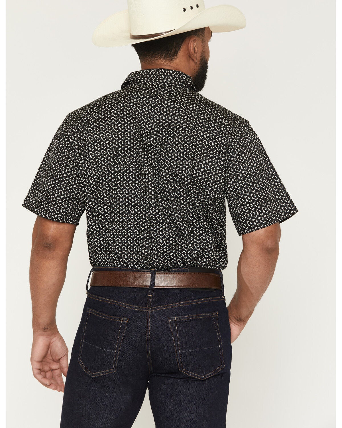 Image #4 - Cody James Men's Shiloh Micro Floral Print Short Sleeve Button-Down Stretch Western Shirt - Tall, Black, hi-res