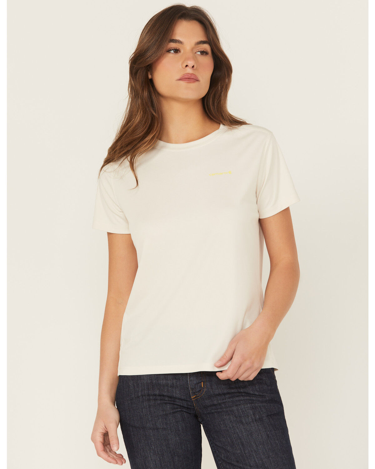 Image #1 - Carhartt Women's Force® Sun Defender™ Relaxed Fit Short Sleeve Work T-Shirt, White, hi-res