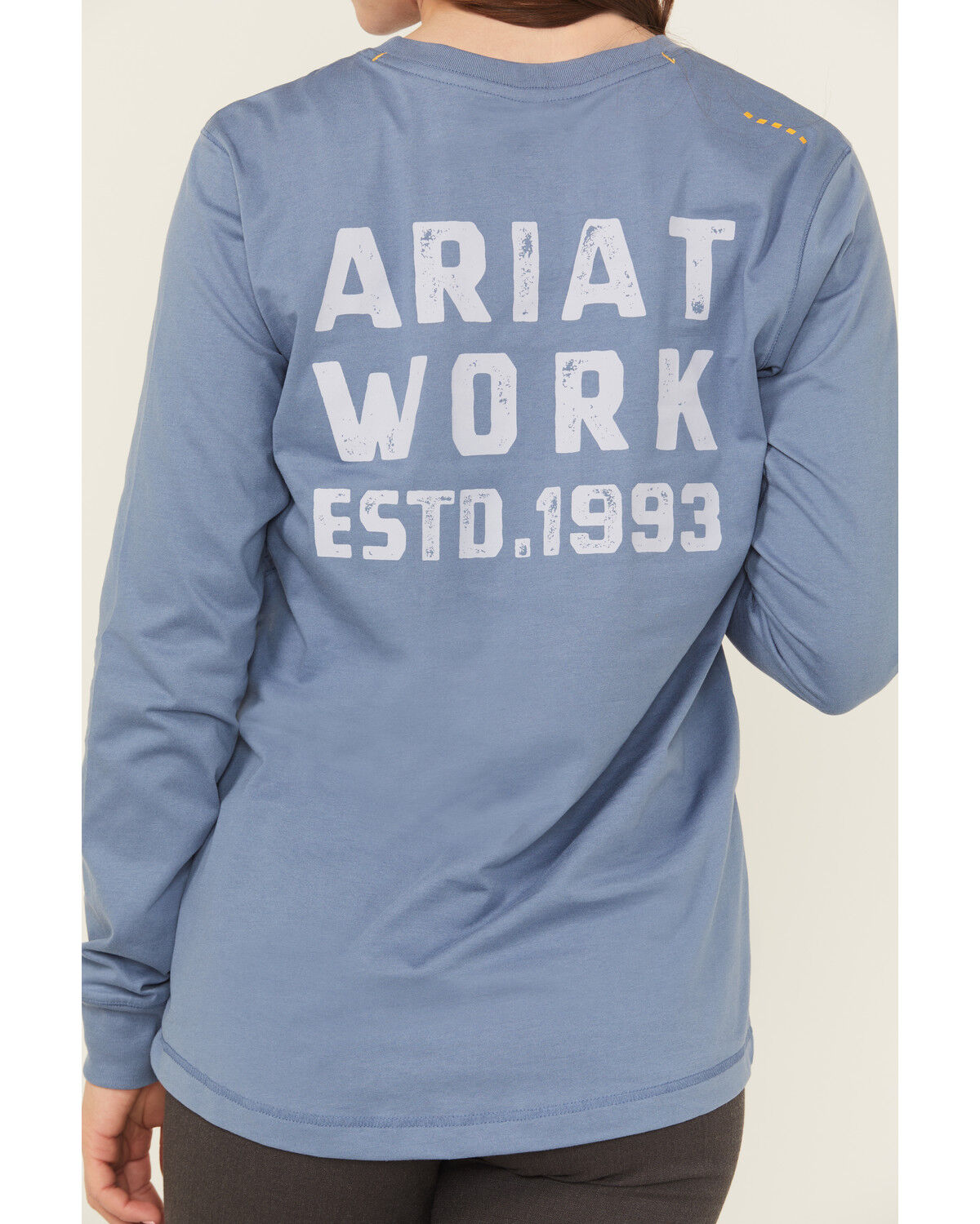 Image #4 - Ariat Women's Rebar Workman EST 1993 Long Sleeve Work Tee, Blue, hi-res