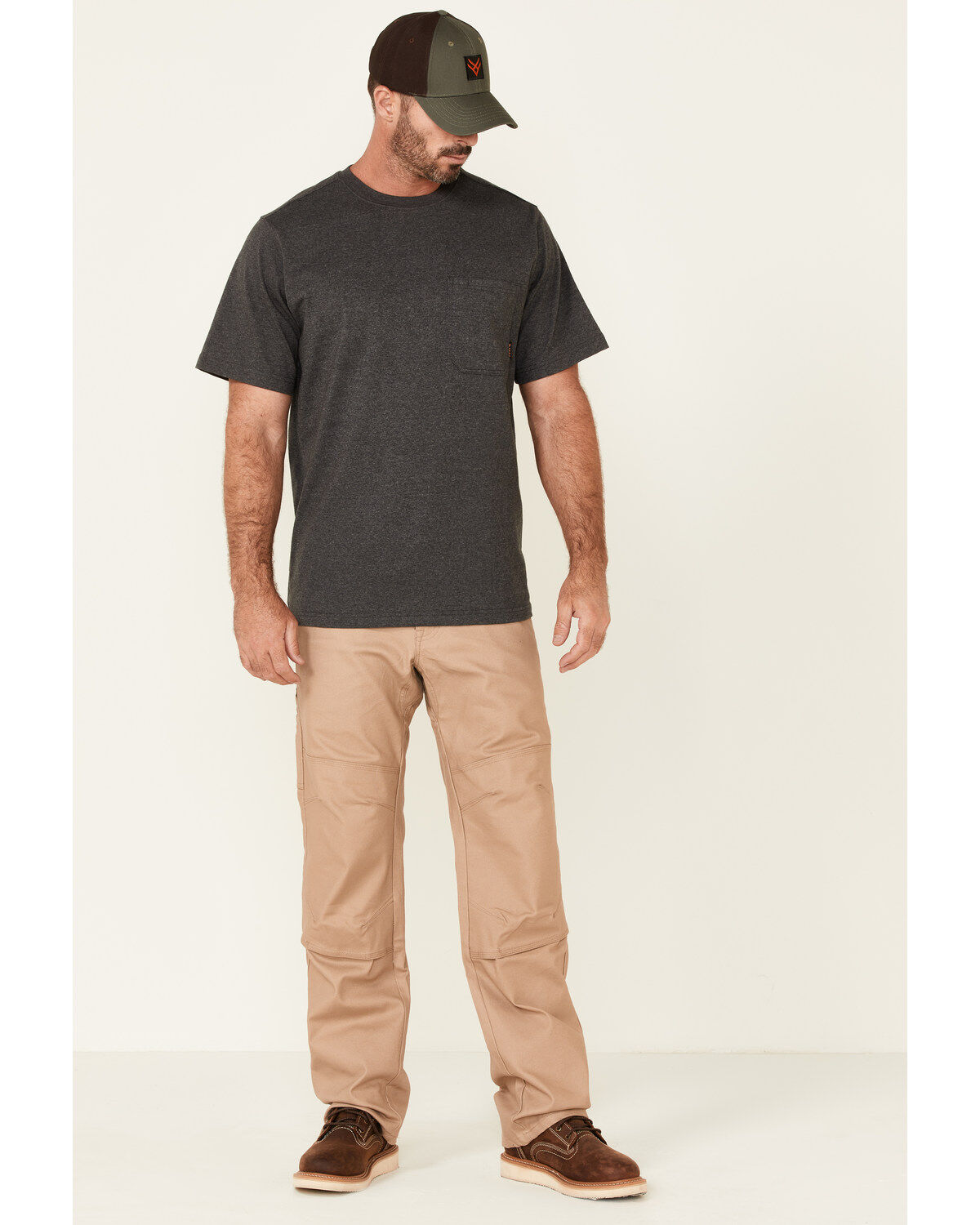 Product Name:  Hawx Men's Solid Charcoal Forge Short Sleeve Work Pocket T-Shirt - Tall