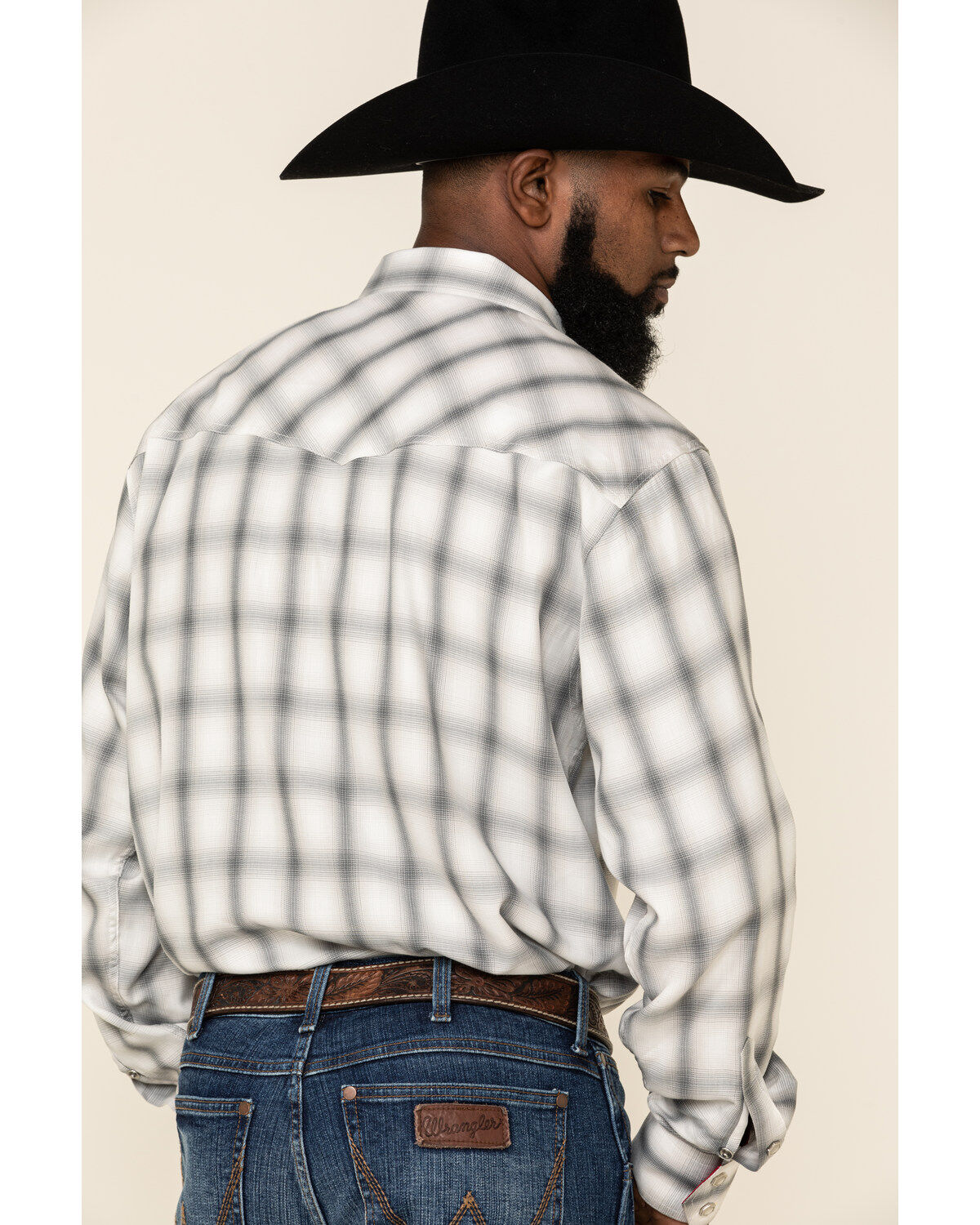 Image #5 - Resistol Men's White North Plaid Long Sleeve Western Shirt, White, hi-res