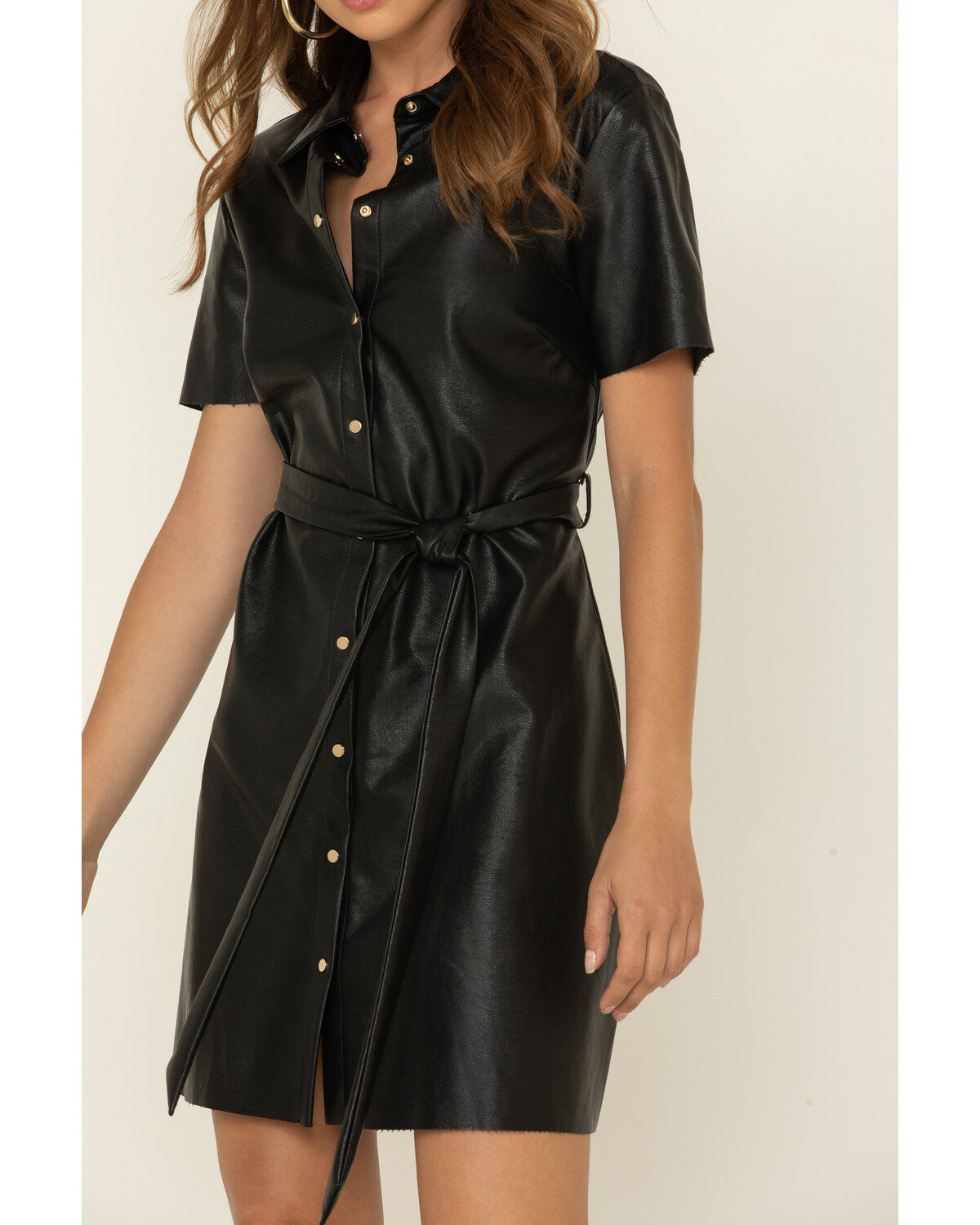 mollie black print shirt dress
