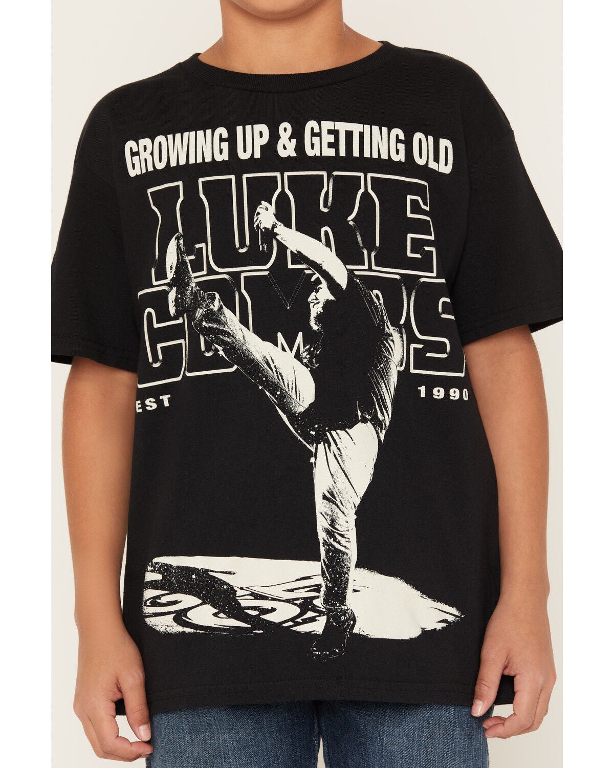 Image #3 - Luke Combs Boys' Concert Short Sleeve Graphic T-Shirt, Black, hi-res