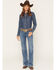Image #1 - Ariat Women's Vilma Medium Wash Revel Perfect Rise Trouser Ultrastretch Denim Jeans, Medium Wash, hi-res