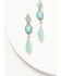 Image #1 - Lainey Wilson Women's Blue Moonshine Stacked Stone Concho Statement Earrings, Silver, hi-res