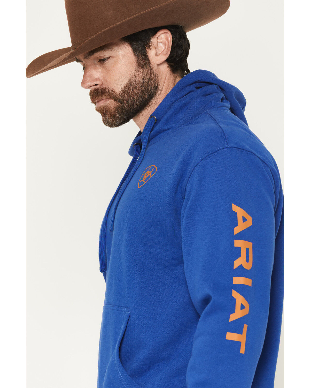 Image #2 - Ariat Men's Logo Hooded Sweatshirt, Royal Blue, hi-res