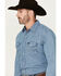 Image #2 - Wrangler Men's Stonewash Denim Long Sleeve Work Shirt, Stonewash, hi-res