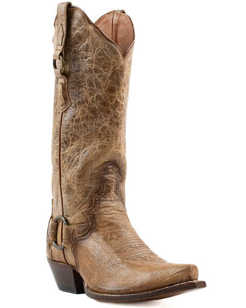 Dan Post Women's Greta Crackle Western  Boots - Snip Toe , Tan, hi-res
