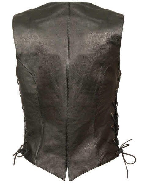 Image #2 - Milwaukee Leather Women's Classic Side Lace Vest - 4X, Black, hi-res