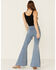Free People Women's Light Wash High Rise Just Float On Flare Jeans, Blue, hi-res